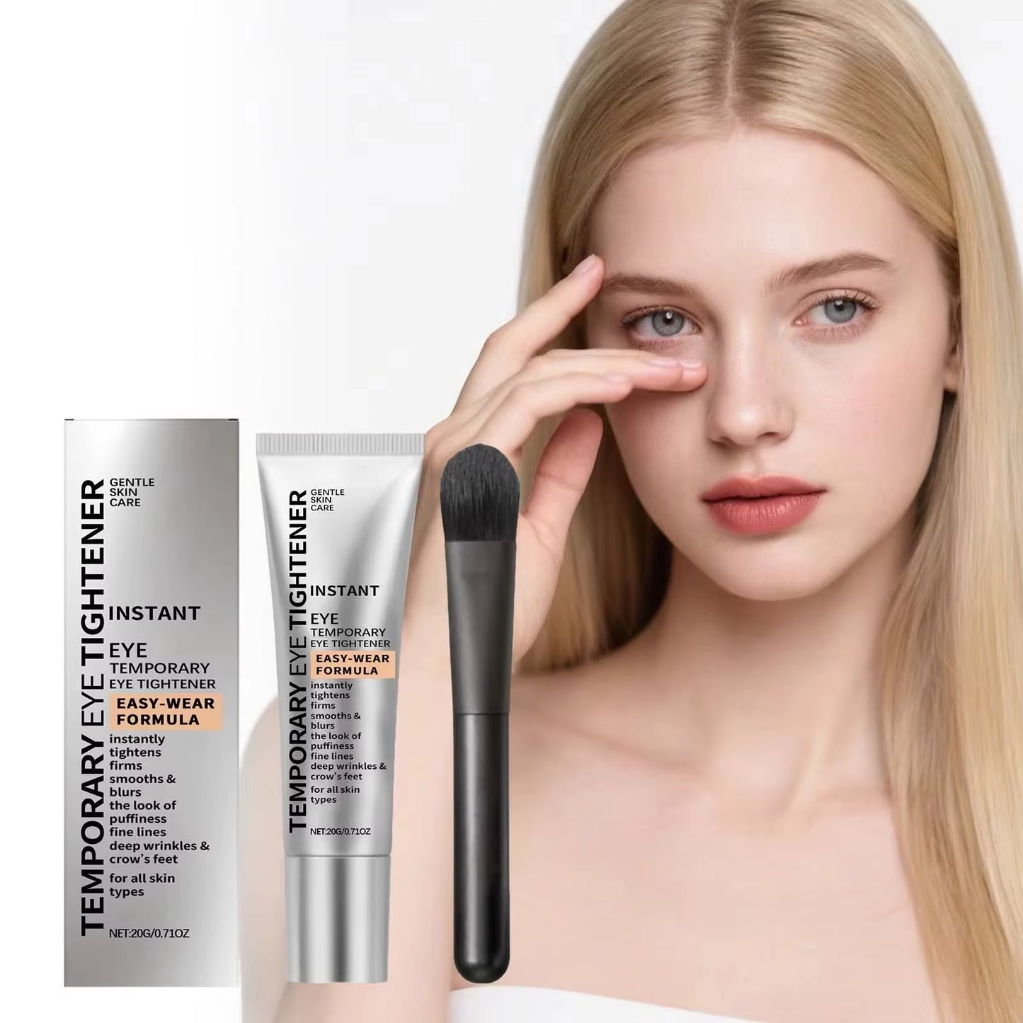 Temporary Tightener Eye Cream Reduces Dark Circles Eye Bags Puffiness Fine Lines Anti-Aging Hyaluronic Acid Firming Eye Cream