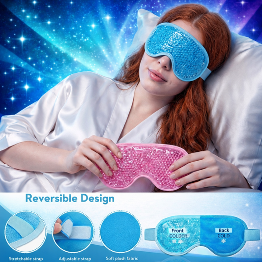 LUXCOOL Gel Bead Cooling Eye Mask Hot & Cold for Puffiness / Recovery