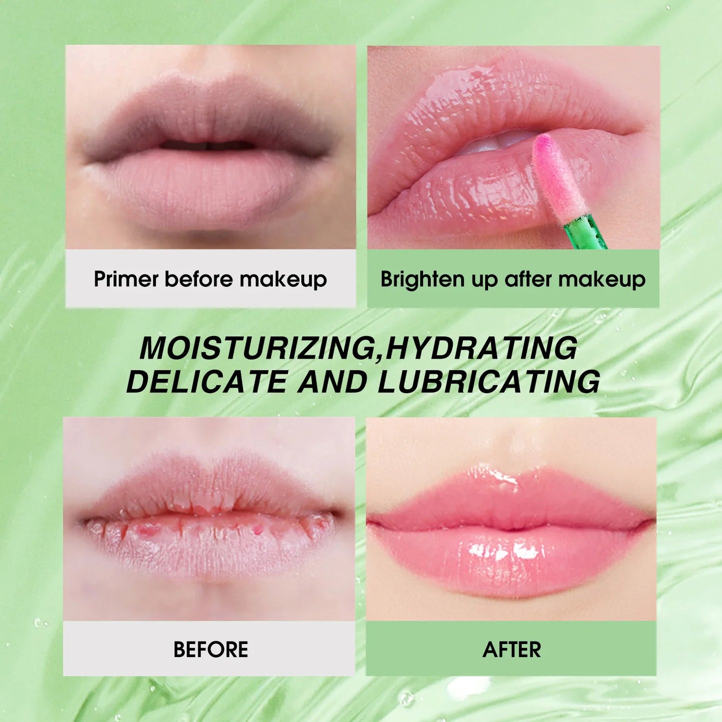 Aloe Vera Repair Lip Gloss - Changing Lip Balm, anti - Dryness, Long - Lasting Moisturizing, Transparent Liquid Lip Care Product