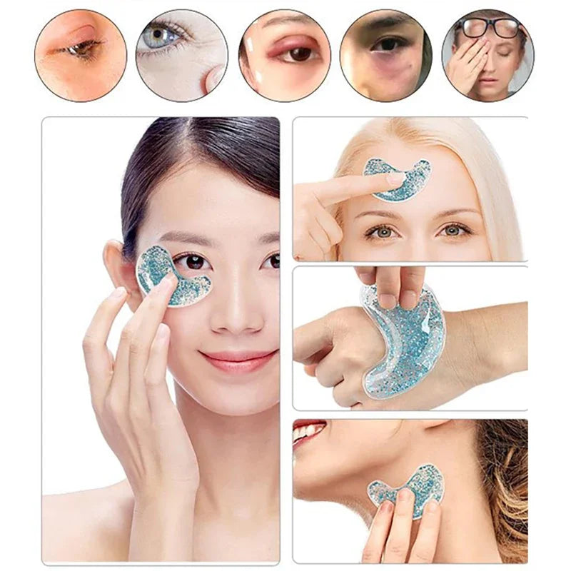Cute Pink Gel Eyebag Patch Hot & Cold Relieves Puffiness & Reusable