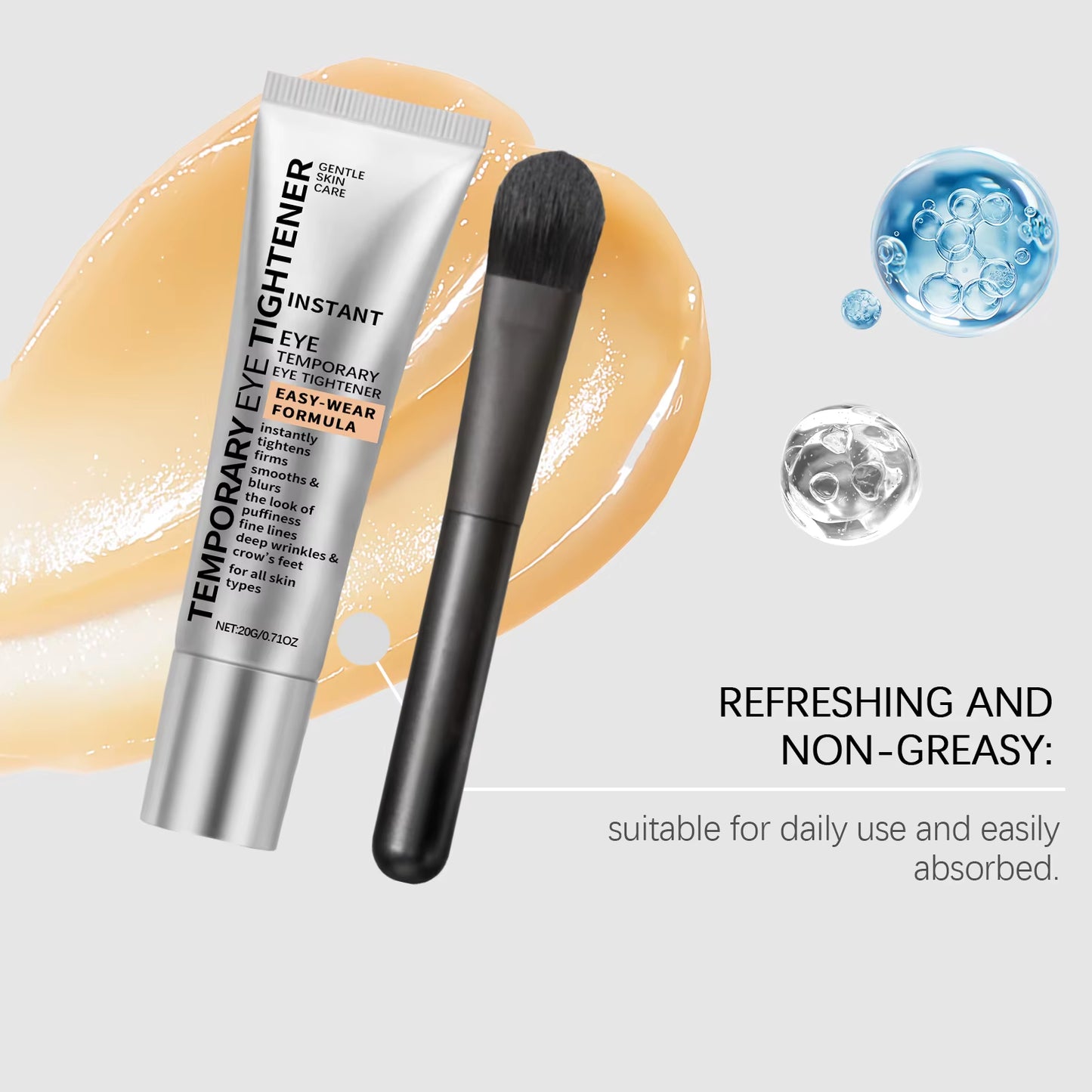 Temporary Tightener Eye Cream Reduces Dark Circles Eye Bags Puffiness Fine Lines Anti-Aging Hyaluronic Acid Firming Eye Cream