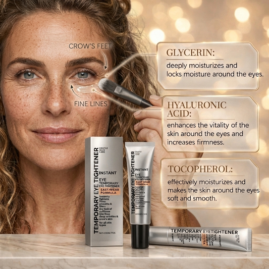 LUXLIFTÉ Instant Eye Tightener w/ Brush – Hyaluronic Firming Cream for Crow's Feet, Fine Lines, Dark Circles & Puffiness