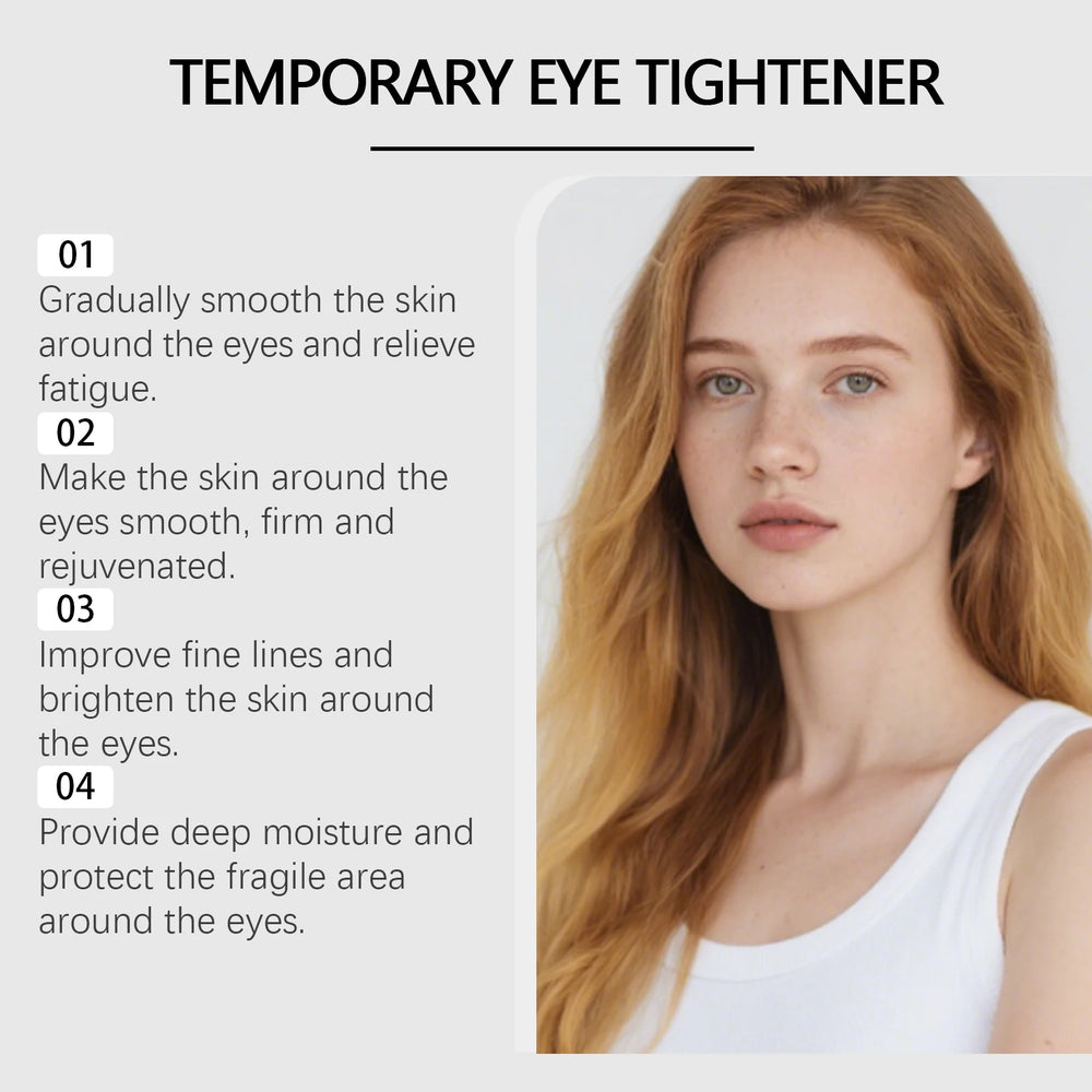 Temporary Tightener Eye Cream Reduces Dark Circles Eye Bags Puffiness Fine Lines Anti-Aging Hyaluronic Acid Firming Eye Cream