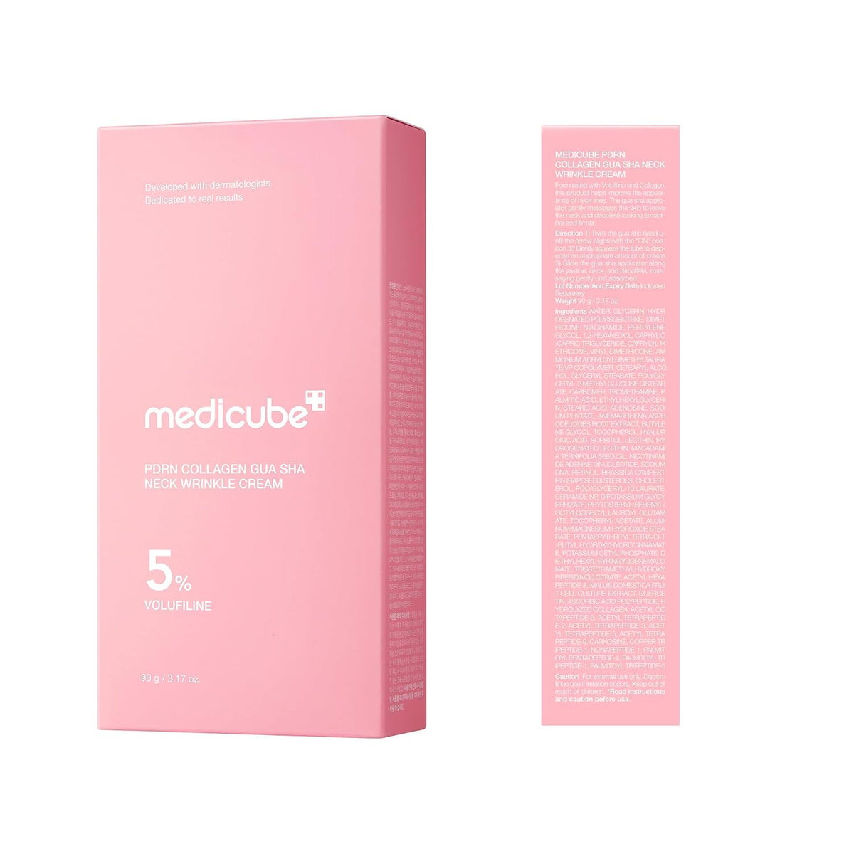 LUXFIRM Gua Sha - Neck & Face Lifter | PDRN Volufiline 5% Collagen Clinical Wrinkle Cream