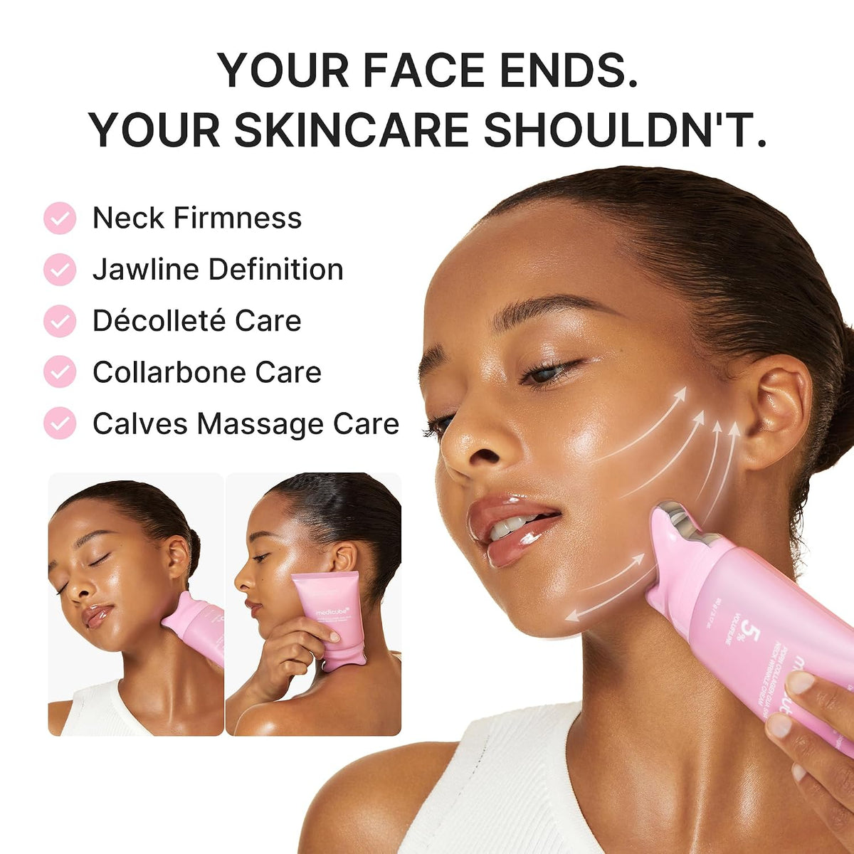 LUXFIRM Gua Sha - Neck & Face Lifter | PDRN Volufiline 5% Collagen Clinical Wrinkle Cream