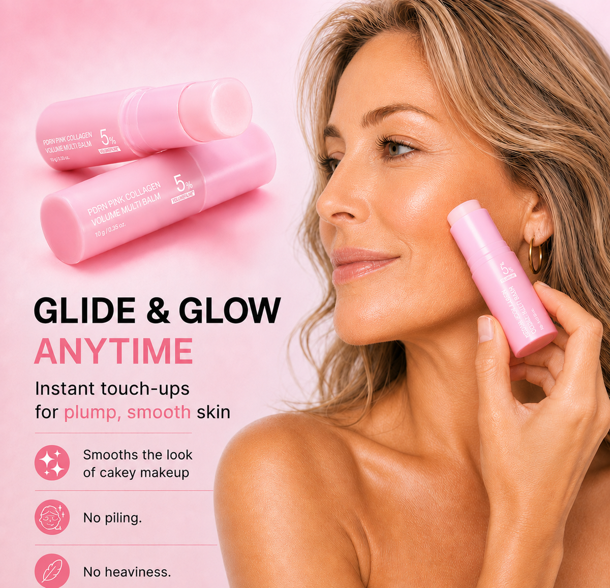 LUXLIFT PINK – PDRN Collagen Clinical Volume Balm Stick | Instant Plump & Glow