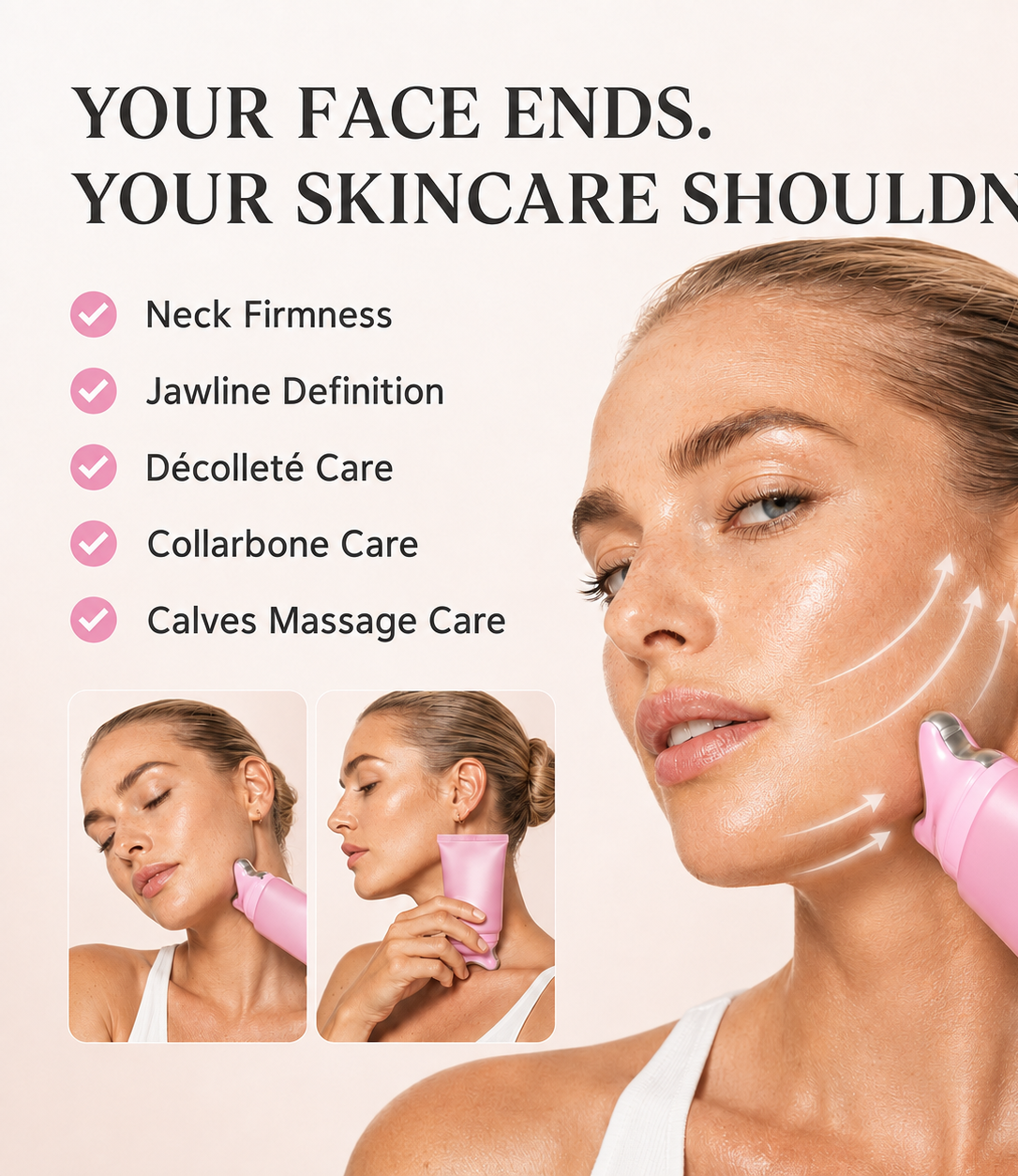 LUXFIRM Gua Sha - Neck & Face Lifter | PDRN Volufiline 5% Collagen Clinical Wrinkle Cream