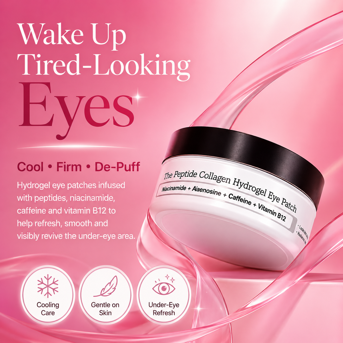 LUXSKIN Pink Collagen Under-Eye Revival Patches 60pcs