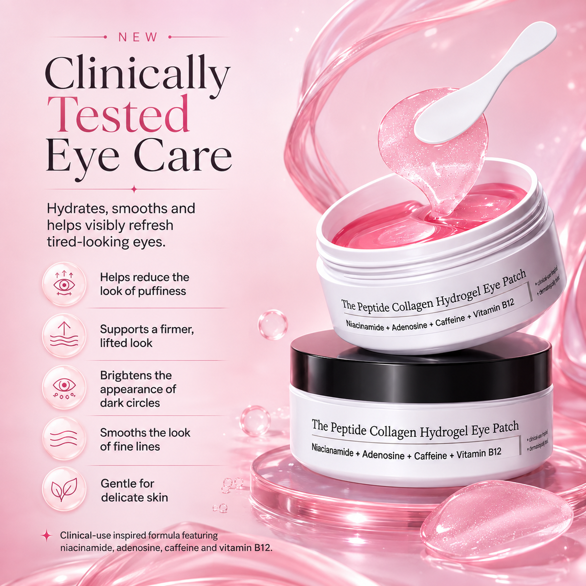 LUXSKIN Pink Collagen Under-Eye Revival Patches 60pcs