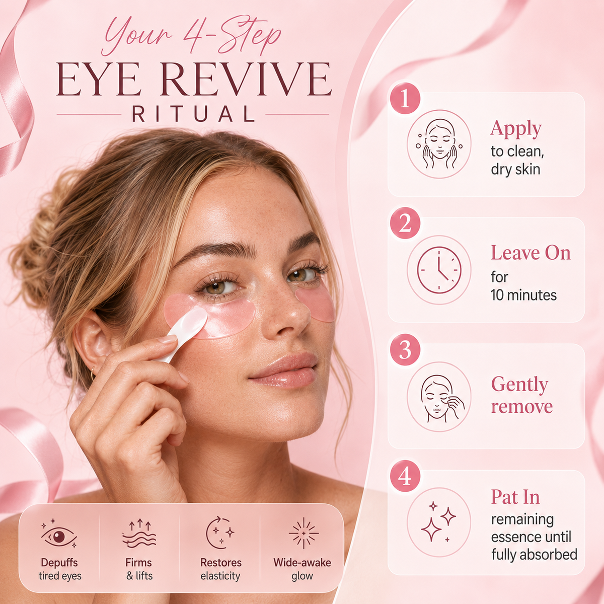 LUXSKIN Pink Collagen Under-Eye Revival Patches 60pcs