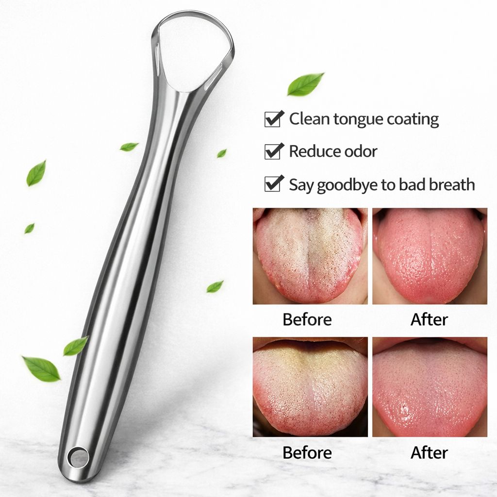 LUXSteel™ Precision Stainless Steel Tongue Scraper