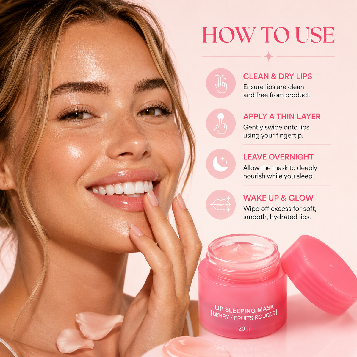K-Beauty Lucious Berry Lip Mask Balm | Day/Overnight Hydration for Soft, Smooth Lips
