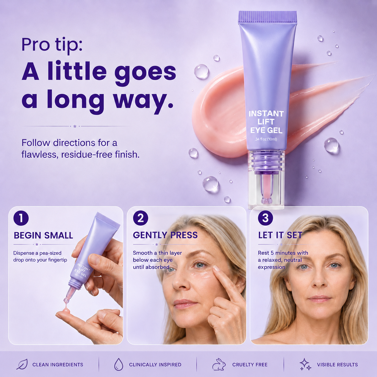 Instant Eye Tightener Gel | Reduce Eye Bags, Fine Lines & Wrinkles