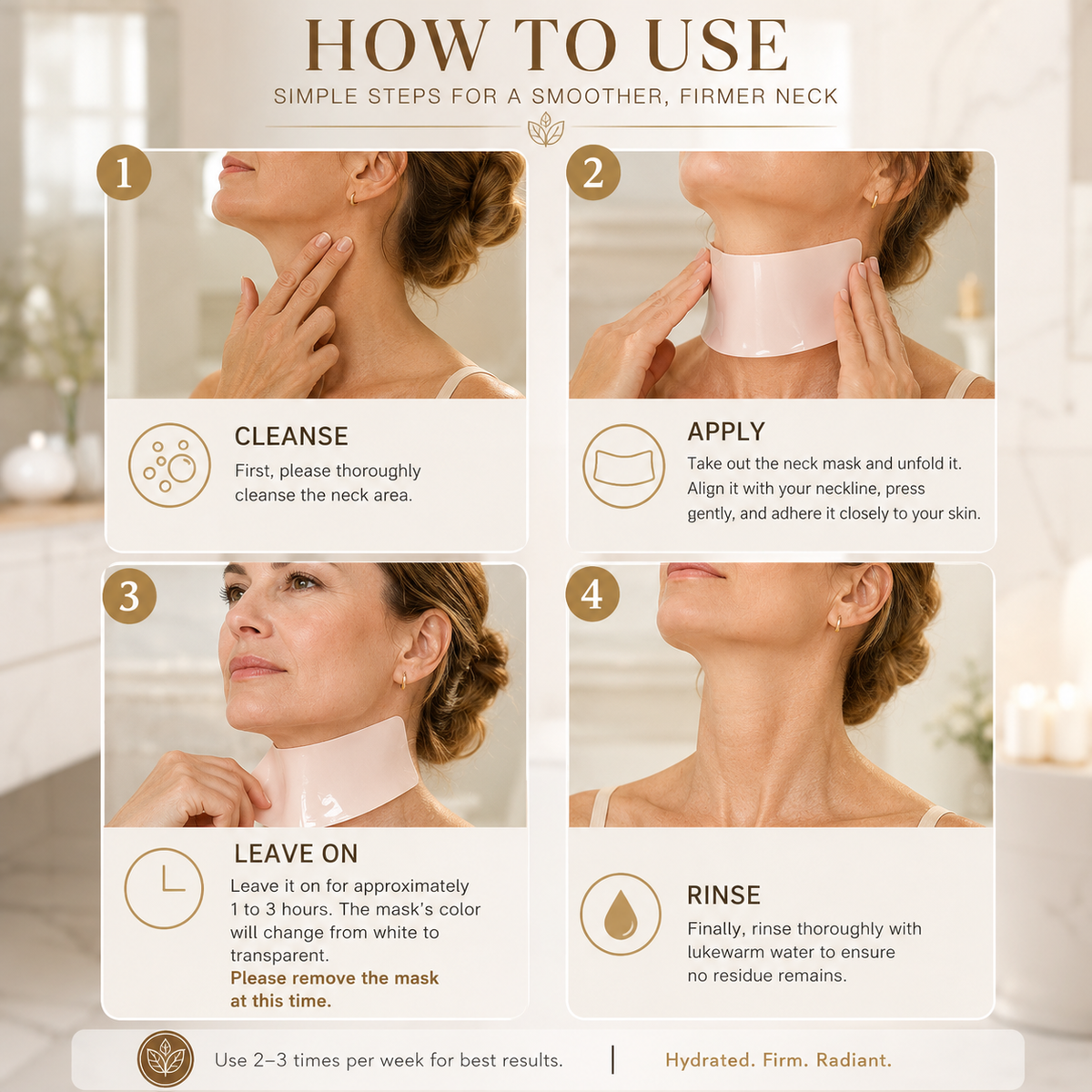 LUXFIRM Collagen Neck Firming & Lifting Mask for Lines & Wrinkles