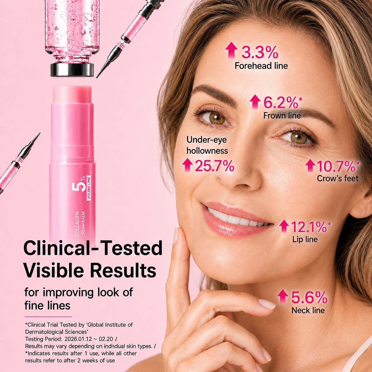 LUXLIFT PINK – PDRN Collagen Clinical Volume Balm Stick | Instant Plump & Glow
