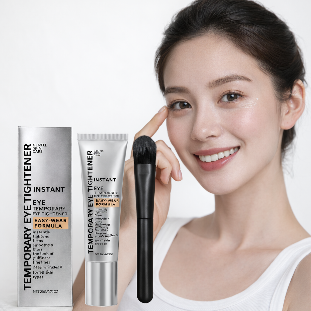 LUXLIFTÉ Instant Eye Tightener w/ Brush – Hyaluronic Firming Cream for Crow's Feet, Fine Lines, Dark Circles & Puffiness