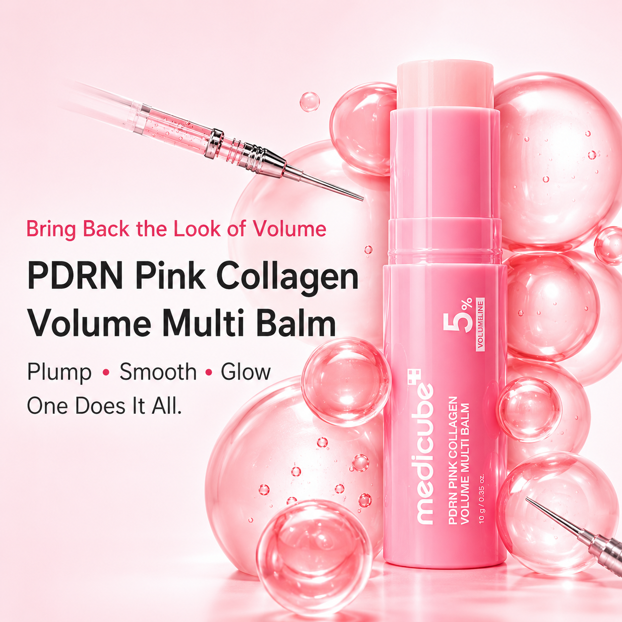 LUXLIFT PINK – PDRN Collagen Clinical Volume Balm Stick | Instant Plump & Glow