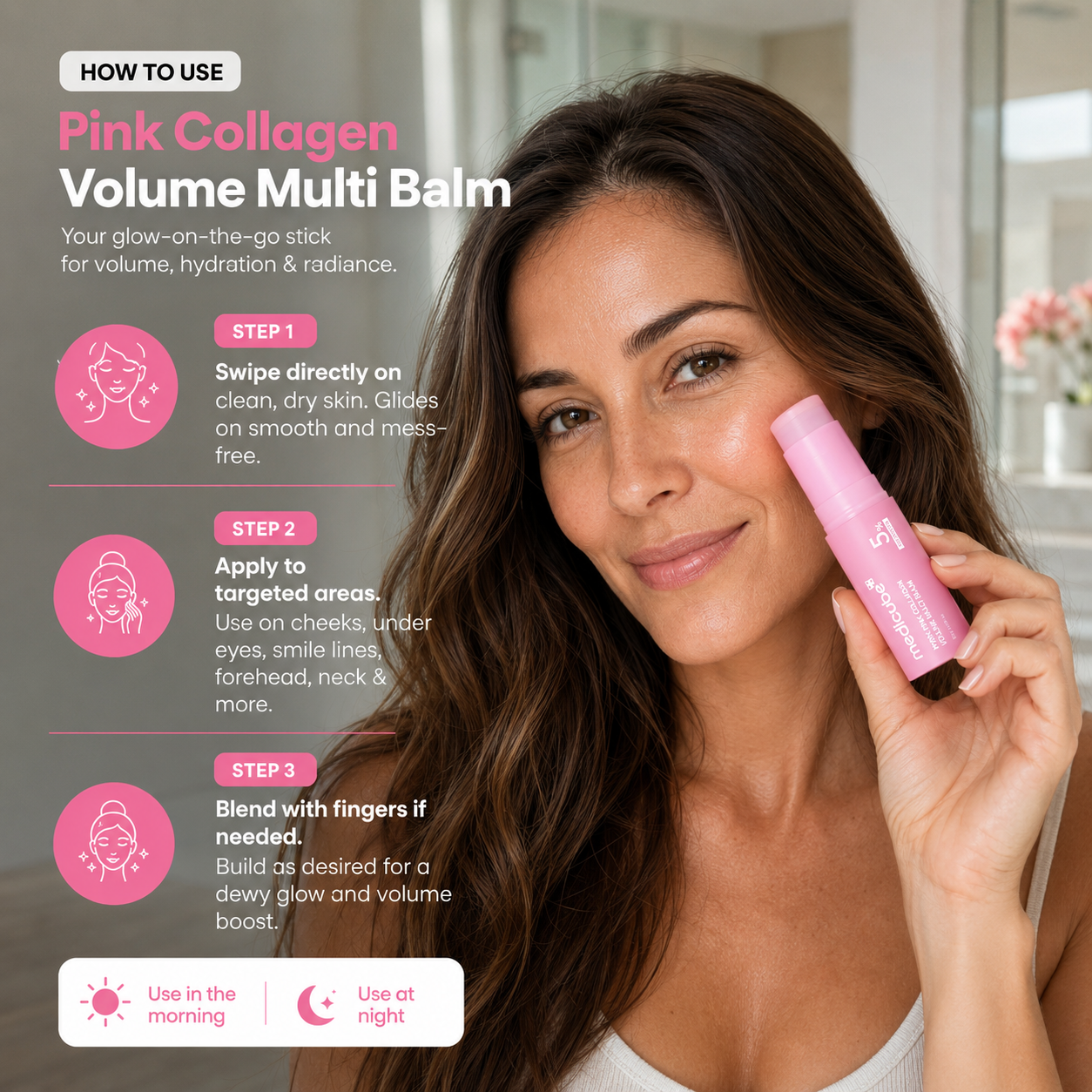 LUXLIFT PINK – PDRN Collagen Clinical Volume Balm Stick | Instant Plump & Glow