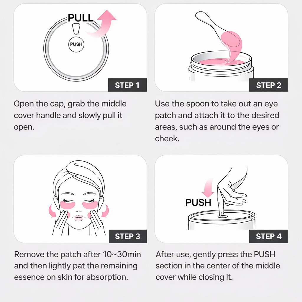 LUXSKIN Pink Collagen Under-Eye Revival Patches 60pcs