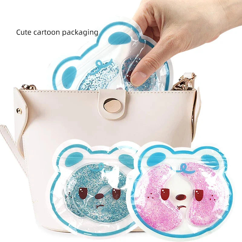 Cute Pink Gel Eyebag Patch Hot & Cold Relieves Puffiness & Reusable