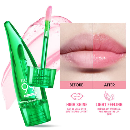 Aloe Vera Repair Lip Gloss - Changing Lip Balm, anti - Dryness, Long - Lasting Moisturizing, Transparent Liquid Lip Care Product