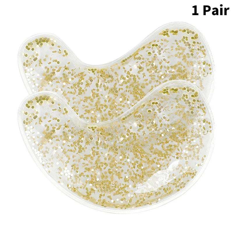 Cute Pink Gel Eyebag Patch Hot & Cold Relieves Puffiness & Reusable