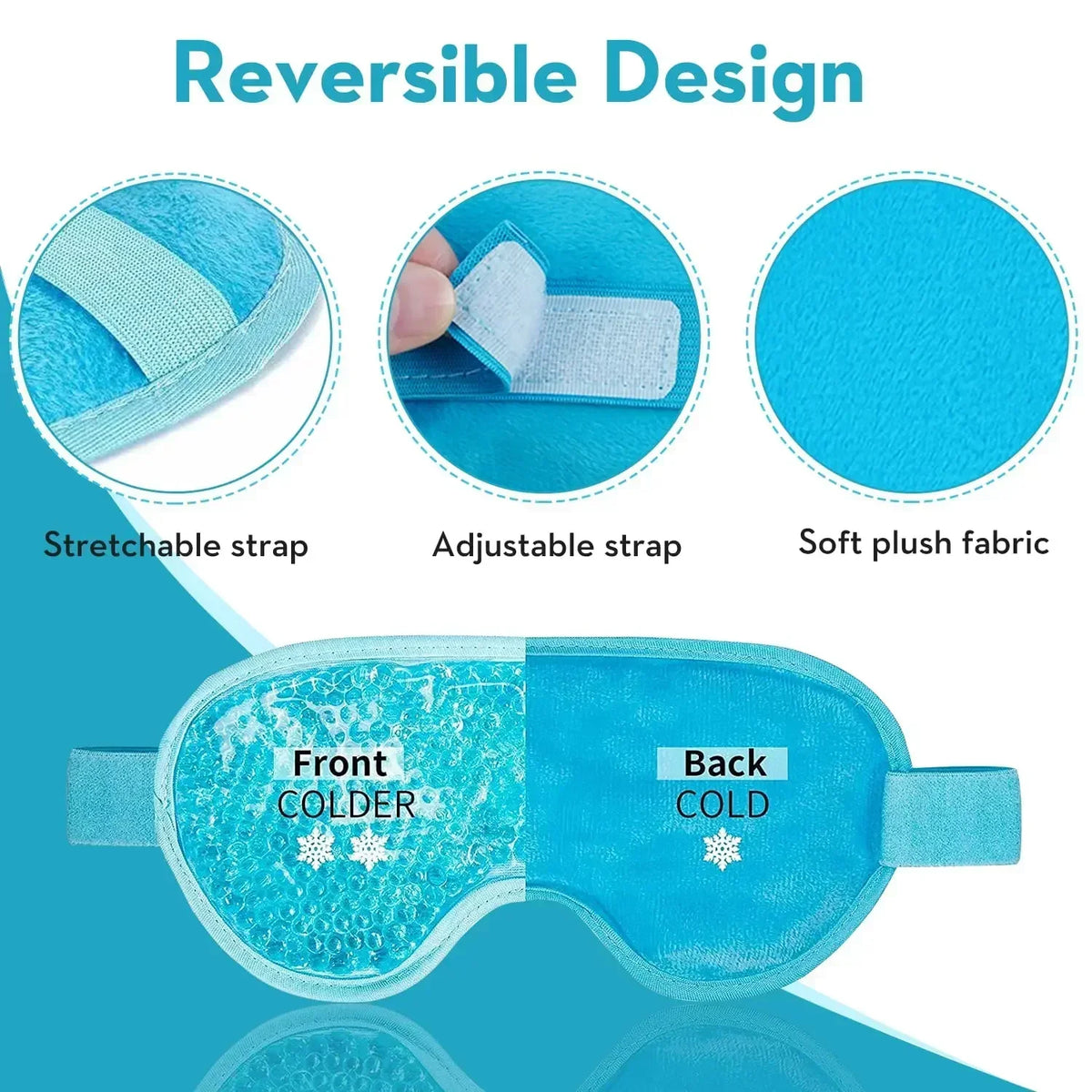 Eye Mask Cooling Eye Mask Hot & Cold Compress Gel Beads for Puffy Eyes Dark Circles Reduction