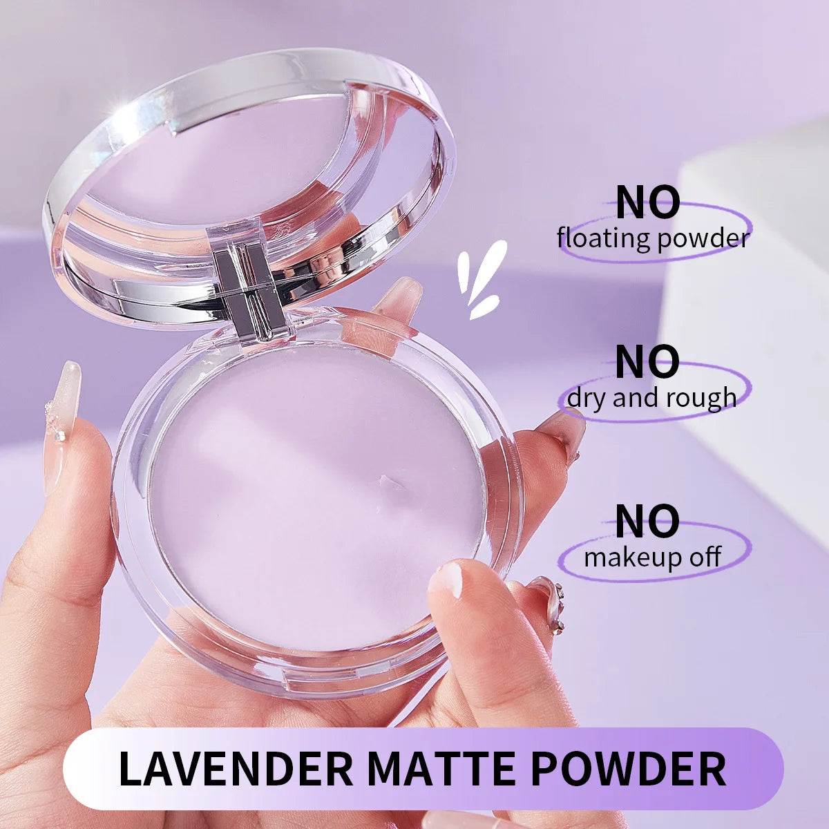 Waterproof Violet Setting Powder for Oily Skin