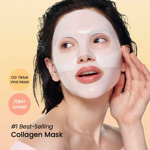 Bio-Collagen Refreshing Deep Face Mask. Moisturizing Night Hydrogel Mask, Minimizes Pores, Improves Elasticity