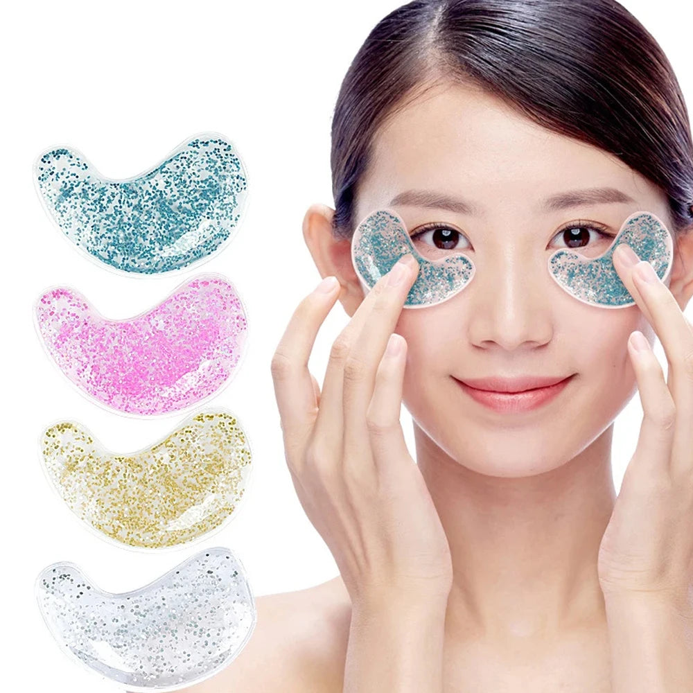 Cute Pink Gel Eyebag Patch Hot & Cold Relieves Puffiness & Reusable