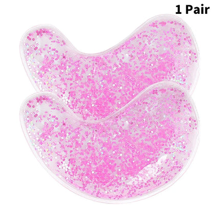 Cute Pink Gel Eyebag Patch Hot & Cold Relieves Puffiness & Reusable