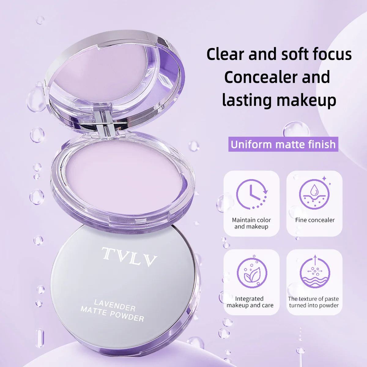 Waterproof Violet Setting Powder for Oily Skin