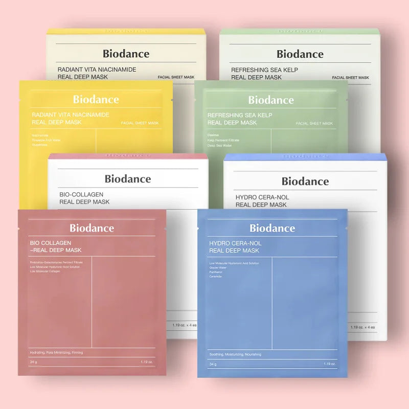 Bio-Collagen Refreshing Deep Face Mask. Moisturizing Night Hydrogel Mask, Minimizes Pores, Improves Elasticity