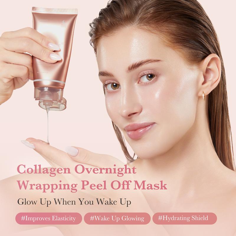 YUR Korean Beauty - 'GLASS SKIN' Overnight Collagen Wrapping Peel-Off Mask w/Brush