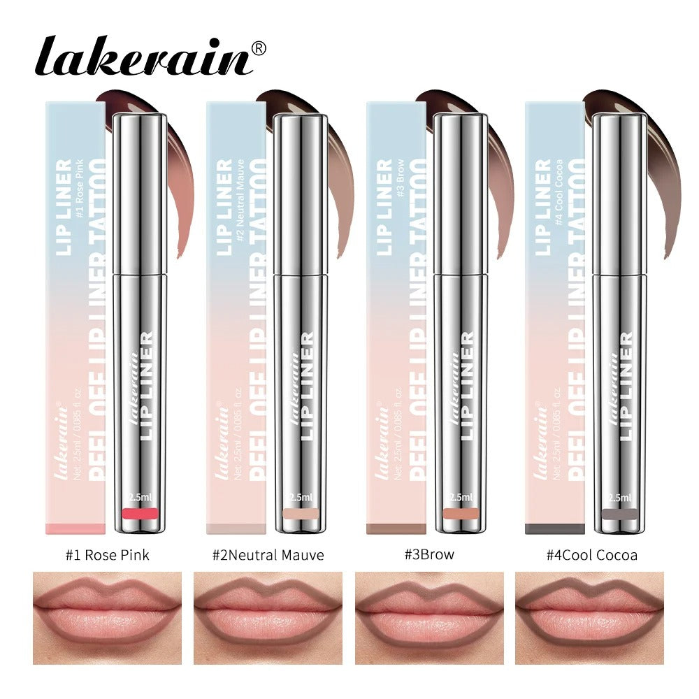 Lakerain Peel Off Enhanced Lip Liner Tattoo, Waterproof Bold Matte Color That Lasts