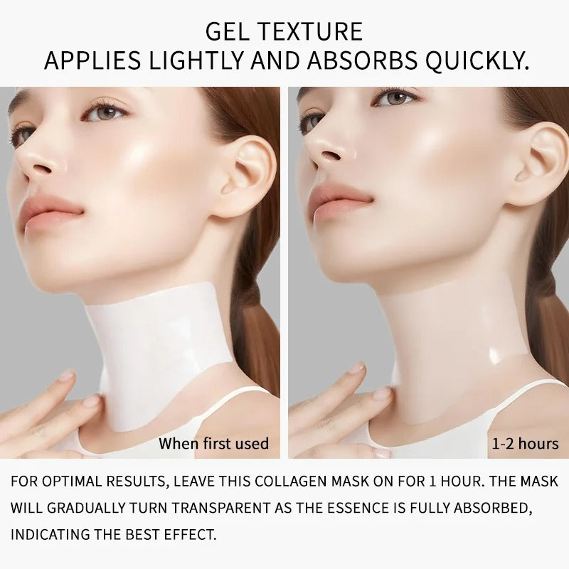 LUXFIRM 4PACK Overnight Hyaluronic Acid / Collagen Moisturising Neck Lifting Mask