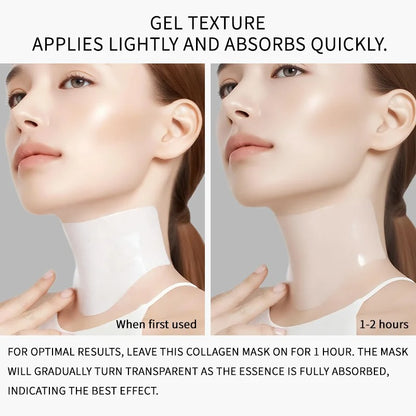 LUXFIRM 4PACK Overnight Hyaluronic Acid / Collagen Moisturising Neck Lifting Mask