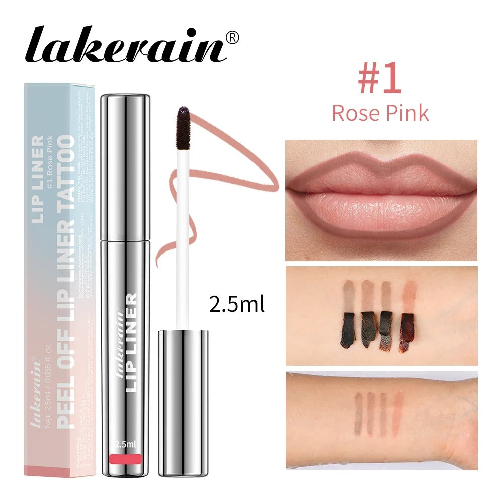 Lakerain Peel Off Enhanced Lip Liner Tattoo, Waterproof Bold Matte Color That Lasts
