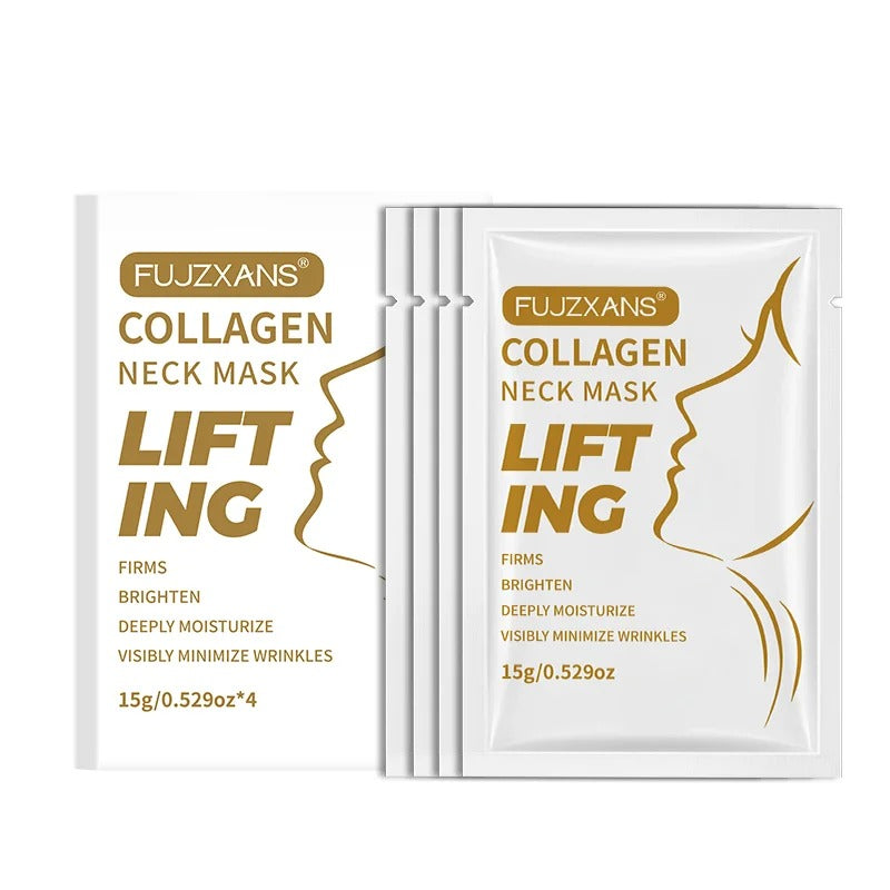 LUXFIRM 4PACK Overnight Hyaluronic Acid / Collagen Moisturising Neck Lifting Mask